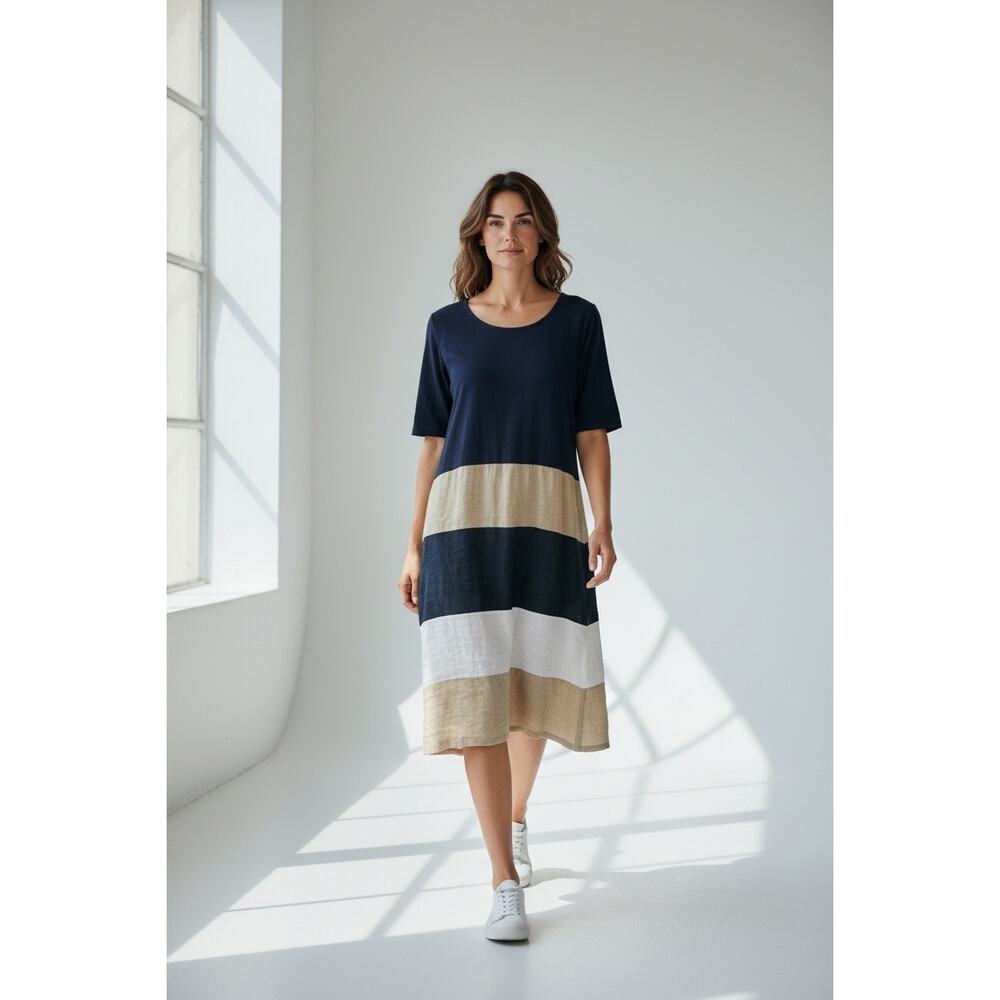 Italian PURE linen cotton blend dress sz M